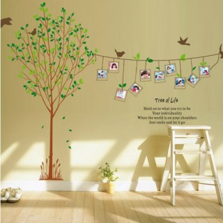 Photo Frame Tree and Birds Tree of Life Wall Sticker 